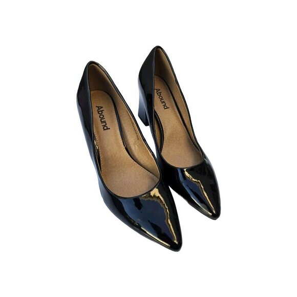 NWT ABOUND Nordstrom Block Heel Black Patent ABADURY Heels Pump Shoes 7M - Picture 2 of 3